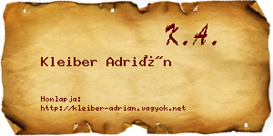 Kleiber Adrián névjegykártya